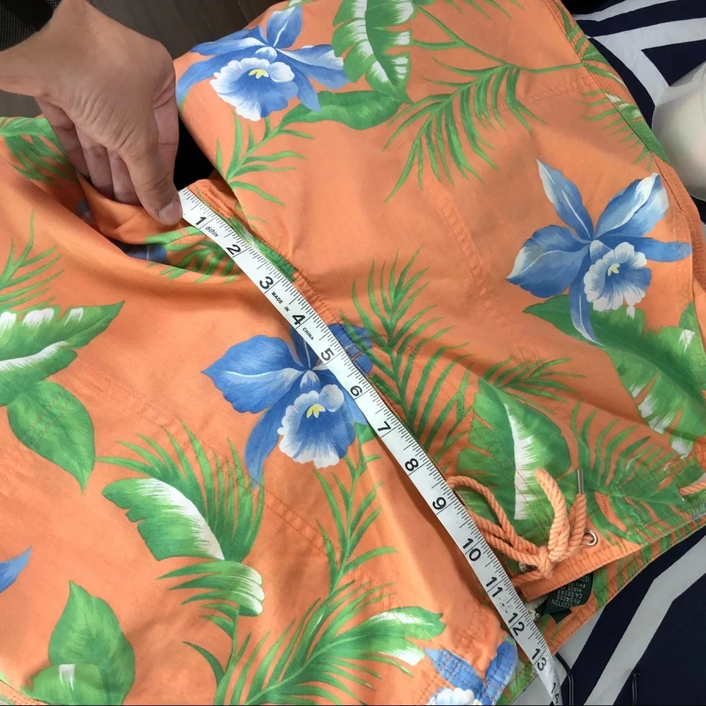 Lauren Ralph Lauren Orange Tropical Floral Pants 6 - Picture 7 of 8